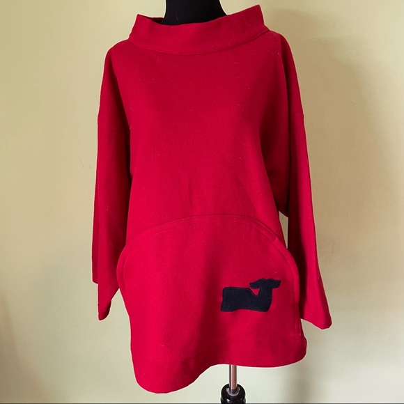 VINTAGE SEA SHELL DESIGNS RED WHALE APPLIQUE WOOL PULLOVER TOP SIZE MEDIUM RARE - Picture 5 of 8